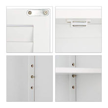 Relaxdays LAMELL Mobile Pensile Bagno Bianco, Armadietto con Portasciugamani, Mobiletto in Bambù, HxLxP: 66 x 62 x 20 cm