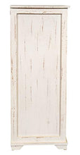 Biscottini Cassettiera camera da letto 35 x 32 x 74 cm in legno di Paulonia | Mobiletto bagno e cassettiera vintage Shabby Chic | Bianco anticato