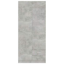 vidaXL Armadio Compatto Elegante Robusto con Cassetti e Asta Arredo Guardaroba Appendiabiti Organizer Casa Grigio Cemento 80x52x180 cm in Truciolato