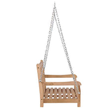 Tidyard Dondolo in Legno Massello di Teak,Tettuccio Parasole Regolabile 120x60x57,5 cm Marrone