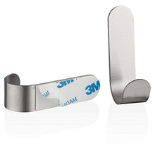 SEBSON® Ganci Adesivi per Bagno o Cucina in Acciaio Inox, 6 Pezzi Ganci Appendiabiti Senza Forare, Porta Asciugamani 60x18x33mm