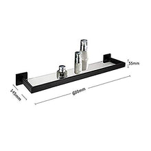 DKEE Moderno Bagno in Acciaio Inox Rettangolare Nero Accessori for Bagno/portabottiglie Nuovo Design/Rack Bagno Moderno Multifunzionale