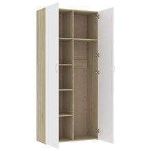FAMIROSA Armadietto Bianco e Rovere Sonoma 80x35,5x180 cm in Truciolato