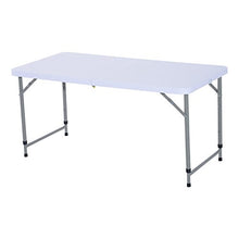 Outsunny Tavolo da Giardino Picnic Campeggio Pieghevole Portatile Regolabile in PE Acciaio 122 x 61x 59/74cm