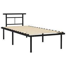Tidyard Giroletto Nero in Metallo 90x200 cm,Facile da Montare/Costruzione in Metallo