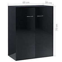 Sideboard Hochglanz-Schwarz 60 x 30 x 75 cm Spanplatte