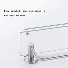 GDFEH Scaffale da Bagno Scaffale per Il Bagno Scaffale da Bagno con 304 Acciaio Inox Doppio Asciugamano a Doppio Asciugamani da Bagno in Vetro da Bagno in Vetro 23.6x15.3x5.5inch