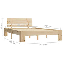 BIGTO - Struttura per letto in legno di pino massiccio, per camera da letto, stile C, 120 x 200 cm, colore: Naturale