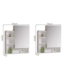 Solido Legno Bagno gabinetto Parete degli specchi Combinazione Irregolare Design HD Specchio Bagno Locker Mobili (Color : Left Mirror, Dimensione : 70cm)