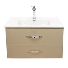 Shop Chic Mobile Bagno Parakit Finitura Legno Beige con Maniglie Cromo lavabo Rettangolare