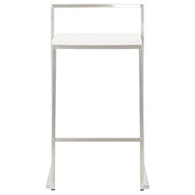 MK Elegante Sgabello Design LOIRET in Ecopelle e Acciaio Inox (Bianco)