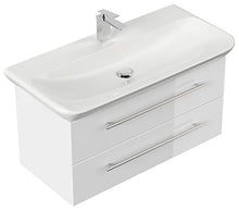 emotion MYDAY100CM000101DE - Lavabo con mobiletto, in Legno Bianco Lucido, 100 x 45 x 41,6 cm
