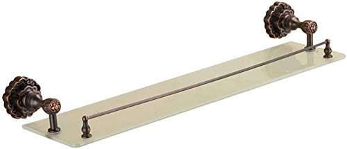 UWY 55 cm Appeso a Parete lucidatura in Rame cestello portaoggetti Bagno in Vetro mensola Doccia WC in Rame Intagliato Supporto da Bagno in Ottone Staffa per Trucco Bagno Shampoo Supporto per st