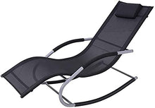 Nero Outdoor Indoor Rilassante Sedia a Dondolo Balcone Sedia per Il Tempo Libero Reclinabile Sedia Easy Sedia Beach Lounge Chair Patio Soggiorno Sedia a Dondolo con braccioli e pog