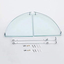 GDFEH Scaffali d'angolo del bagno Pieno pieno di rame doppio ripiani di vetro doccia angolo di vetro Scaffale di vetro temperato Scaffale da bagno 16.2 × 13,7 × 9.6 pollici