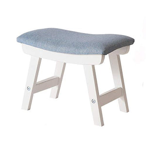 Mobili per la casa e Giardino Sgabello Imbottito con poggiapiedi/Sgabello Sgabello Imbottito Rivestimento concava con Sedile Sgabello con Rivestimento Rimovibile in Lino Blu Ottomani da Cucina