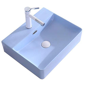 Lavandini bagno Lavabo da Bagno Rettangolare in Ceramica Arte retrò sopra Il lavabo Lavabo Semplice Accessori for mobili Lavabo da Balcone Regalo (Color : Blue, Size : 50x41.5x12.5cm)