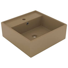 vidaXL Lavabo Troppopieno Lavello per Bagno Lavandino per Toilette Prodotti per Bagno Vaschetta Quadrato Crema Opaco 41x41cm Ceramica