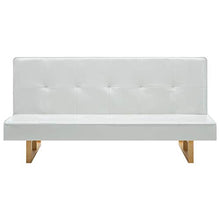 Tidyard Divano Letto Similpelle e Telaio in Legno 157 x 81 x 74,5 cm Bianco