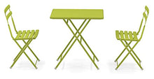 Emu Arc en Ciel Set da Esterno: Tavolo Pieghevole Art. 334 Cm. 50 x 70 e 2 sedie Item 314 Colore Verde Mela 60