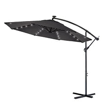 HENGMEI Ombrellone da Giardino Parasole Ø 300cm Alluminio Poliestere Parasole con Base a Croce Protezione UV Impermeabile, Grigio