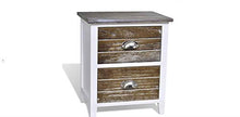 2 comodini in legno per camera da letto, comodino, comodino con 2 cassetti, per casa, camera da letto, soggiorno, legno di paulonia, 38 x 28 x 45 cm, marrone + bianco