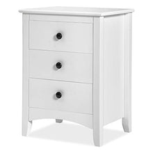 JGONas Cassettiera in legno bianco con 3 cassetti, ampia cassettiera e maniglia a torre facile da afferrare per armadi, soggiorno, cameretta dei bambini, 18 x 14 x 24 pollici bianco