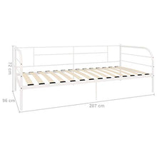 FAMIROSA Telaio Divano Letto Bianco in Metallo 90x200 cm Bianco