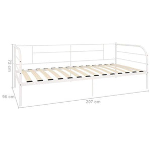 Festnight Letto Singolo Divano Letto Moderno Struttura Letti in Metallo per Bambini o Adulti 90x200 cm Colore Rosa/Nero/Grigio/Bianco