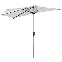Outsunny Ombrellone Semicircolare da Parete Poliestere Impermeabile con Protezione UV Bianco 269x138x236 cm