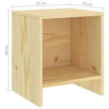vidaXL Comodino Legno Chiaro 35x30x40 cm in Legno Massello di Pino