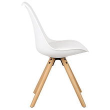 WOLTU BH52ws-1 Sedia Sala da Pranzo Sgabello con Schienale in Plastica e Ecopelle Senza Braccioli Gambe di Legno Bianco