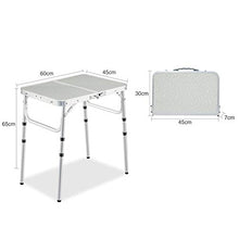 End Table Portatile Tavolo Tavolo da picnic picnic pieghevole, tavolino da gioco facile da imparare, in lega di alluminio, adatto per esterno, soggiorno, ecc., Disponibile in due dimensioni Portatile