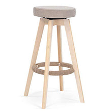 TYJIAJU Sedie Sgabello da bar retrò semplice Materiale in legno massello Cuscino di seduta girevole a 360 ° Bar Cafe Sgabello pratico Sgabello alto GHK/B/Uno.