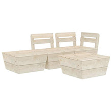 FAMIROSA Set Divani da Giardino su Pallet 4 pz in Legno Abete Impregnato