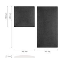 Isolbau Pannello da parete decorativo, cuscino da parete in tessuto, cuscino da parete 3D, decorazione moderna e imbottita, per camera da letto, letto e testiera per letto (60 x 30 cm, rettangolare, nero)