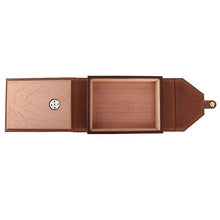 HGY Mini Cuoio Portatile Humidor Cigar Box Legno di Cedro portasigarette Contenitore di immagazzinaggio (Brown)