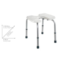 WENKO Sgabello doccia Secura - Sgabello per doccia con apertura igienica, portata 120 kg, Plastica, 46 x 36-46 x 53.5 cm, Bianco