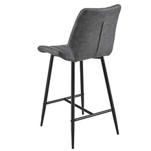 [en.casa] Sgabello da Bar Planica 102,5 x 46,5 x 51 cm Set di 6 Similpelle Alcantara Imbottito Grigio Scuro