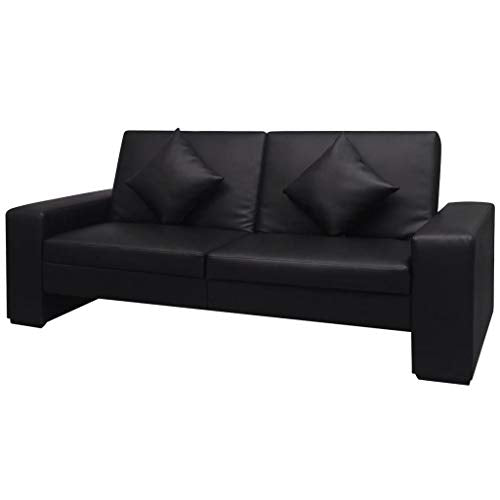 vidaXL Divano Letto Pelle Sintetica Nero Divanetto Poltrona Sofà Canapé Sala