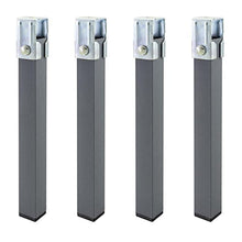 Set di gambe quadrate per letto (4 unità), tubo da 30 x 30 mm. Per giroletto da 30x30 mm.