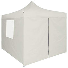Tidyard Gazebo Professionale Pieghevole con 4 Pareti, Gazebo da Esterno, Tenda da Festa 2x2m Acciaio Crema