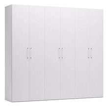 Dmora Guardaroba Legno Massello, Made in Italy, Altezza 247 cm, Armadio da Camera Moderno (Bianco, 6 Ante)