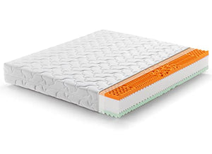 Marcapiuma - Materasso Matrimoniale Memory Bio Soia 180x220 alto 22 cm - RAINBOW PLUS - H3 Rigido Dispositivo Medico Rivestimento Silver sfoderabile Antiacaro Anallergico 100% Made in Italy