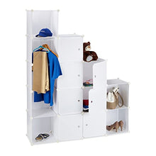 Relaxdays 10021969_46 Armadio Guardaroba Componibile, 12 Scomparti, Sistema a Incastro, Plastica, 145,5x145,5 cm, Bianco