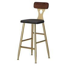 Yxsd - Sgabello da bar in acciaio dorato per la colazione, per la cucina, il bancone da bar, la casa, la sedia commerciale ergonomica con schienale marrone LOFT stile industriale retrò