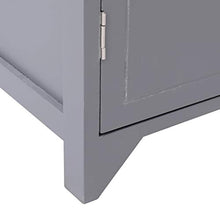 Tidyard Armadietto Bagno con 3 Scomparti e 2 Ante, Mobile da Bagno, Armadio per Bagno Moderno, Ingresso, Cucina e Soggiorno, 46x24x116 cm Grigio