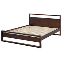 Beliani Letto Matrimoniale in Legno di Pino Scuro a Doghe 180 x 200 cm Giulia