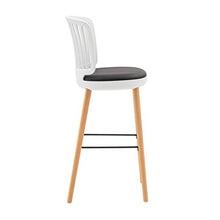Fashion Commerce Set di 4 Sgabelli con Seduta Imbottita e Gambe in Legno