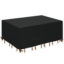 HEIMUNI Copertura Tavolo da Giardino, Copertura per Mobili da Esterni Impermeabile Robusto Oxford Telo Mobili da Giardino, Anti-UV, Antivento Copertura per Tavoli e Sedie Giardino (242x162x100cm)